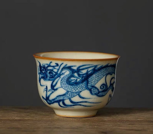 Ru Ware Ceramic Dragon Tea Cup