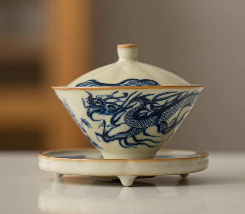 Ru Ware Ceramic Dragon Gaiwan