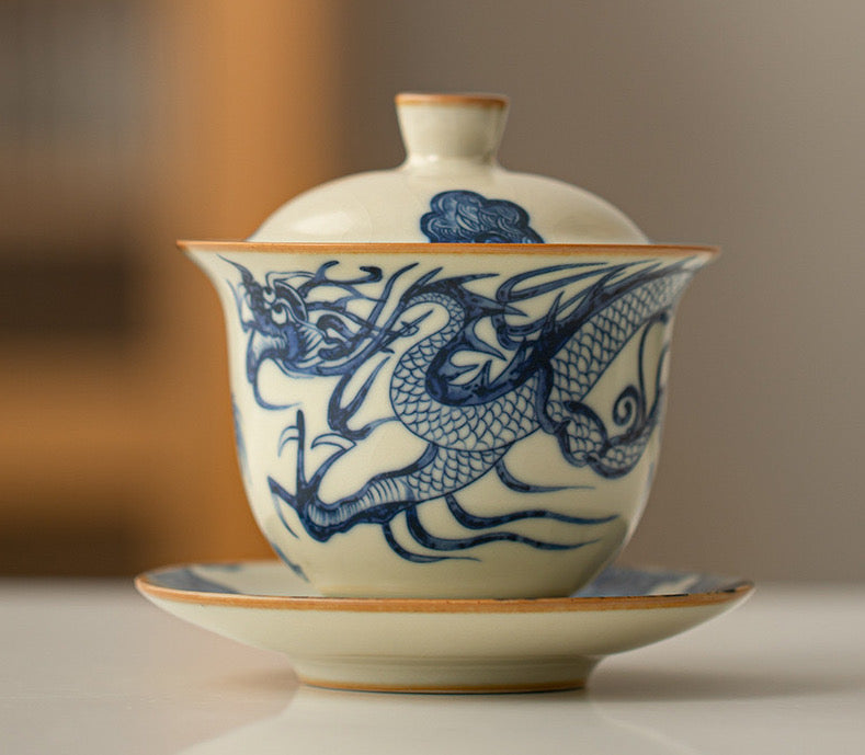 Ru Ware Ceramic Dragon Gaiwan