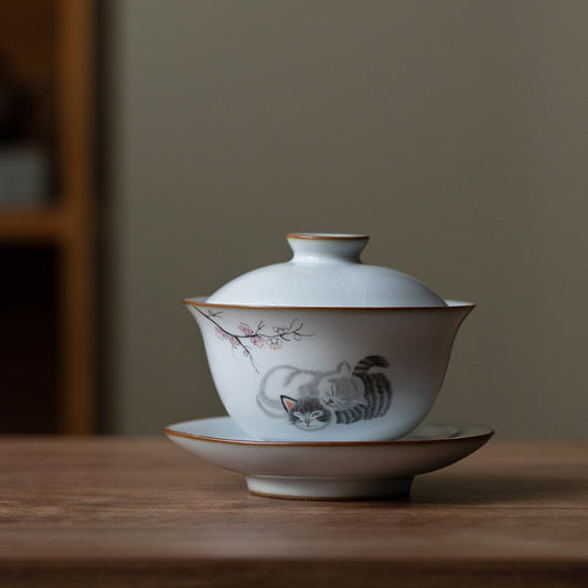 Ru Ware Ceramic Kitten Gaiwan