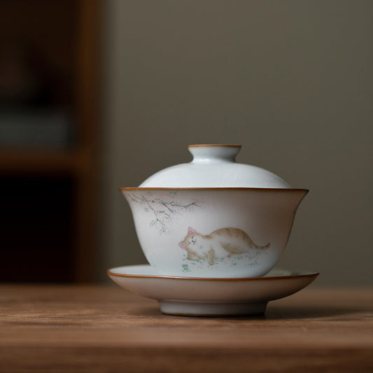 Ru Ware Ceramic Kitten Gaiwan