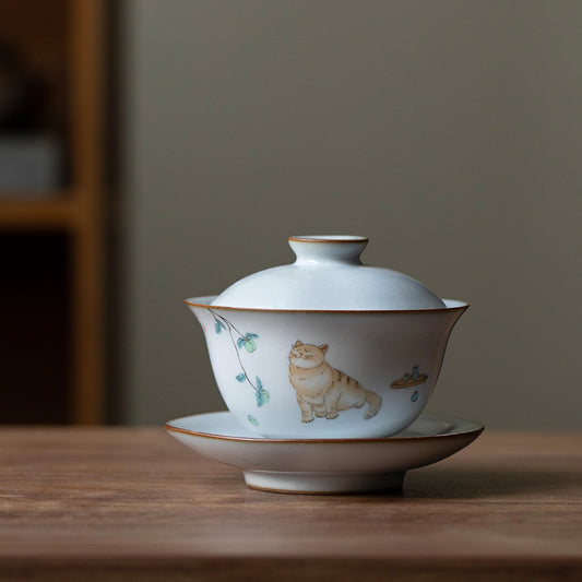 Ru Ware Ceramic Kitten Gaiwan