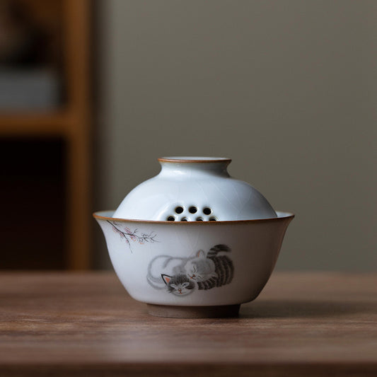 Ru Ware Ceramic Kitten Gaiwan