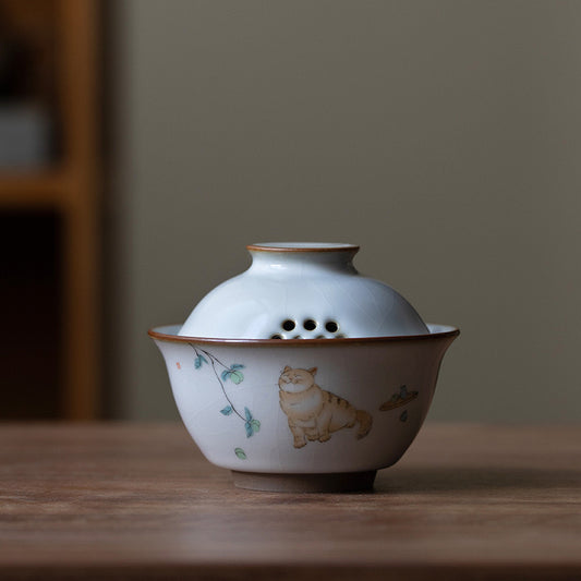 Ru Ware Ceramic Kitten Gaiwan