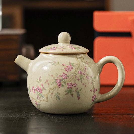 Ru Ware Ceramic Peach Blossom Teapot