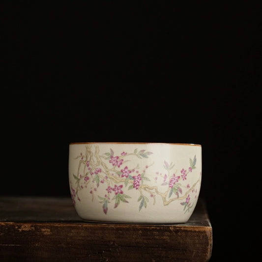 Ru Ware Ceramic Peach Blossom Tea Cup